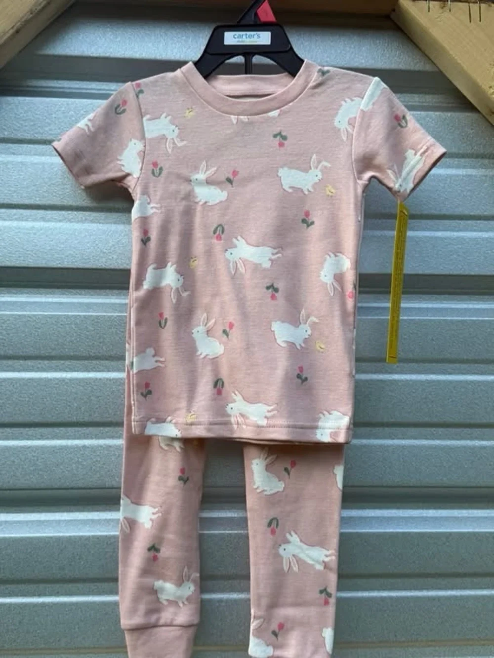 Carter's Light Pink Bunny Print Two-Piece Pajama Set